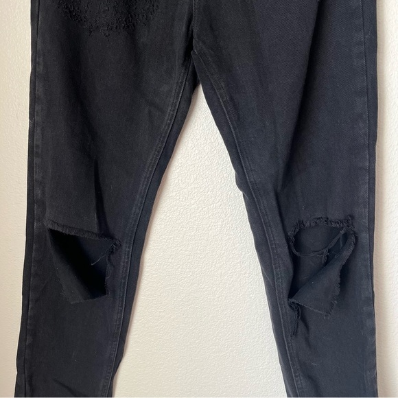 One Teaspoon Awesome Baggies Low Waist Black Distressed Jeans Size 26 - Picture 3 of 7